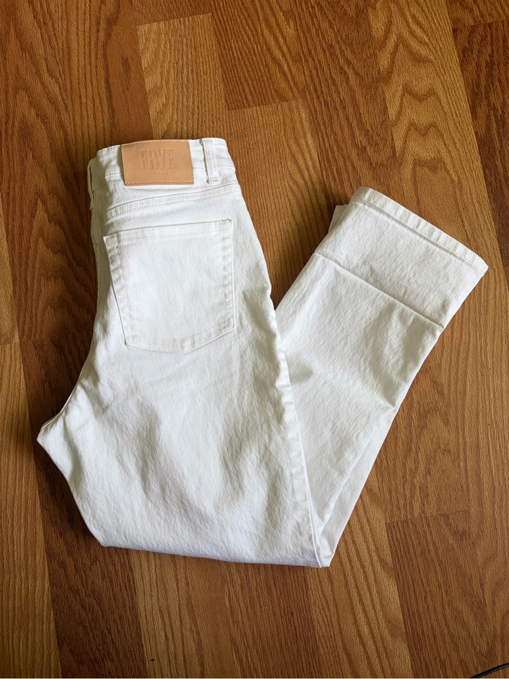 FRYE Women's White Straight-Leg Denim Jeans